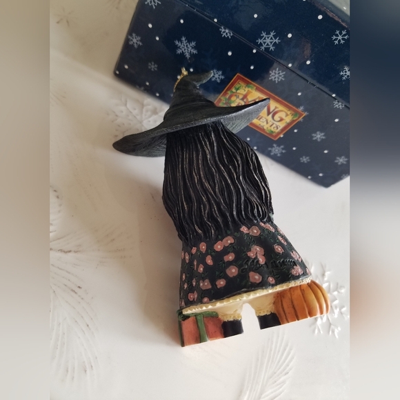Lang & Wise 1998 Ceramic Ornaments Sherri Buck Baldwin Witch's Hat - Picture 7 of 10